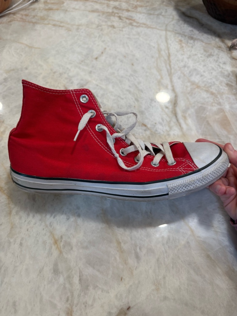 Men’s Red High-Top Converse Sneakers - Picture 8 of 8